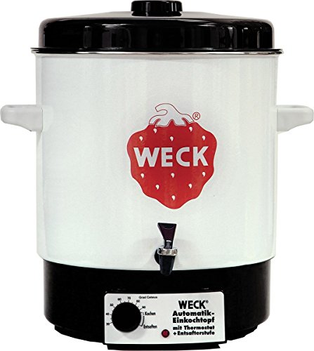 Weck Einkochautomat WAT 14A (Einkochtopf / Einwecktopf mit Auslaufhahn, Heißwasserspender, Glühweinkocher, 35 cm, 230 V, 2000 W, 29 L) 6829, aus Metall